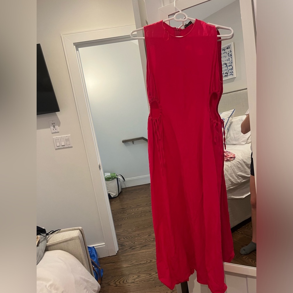Zara pink cut out dress